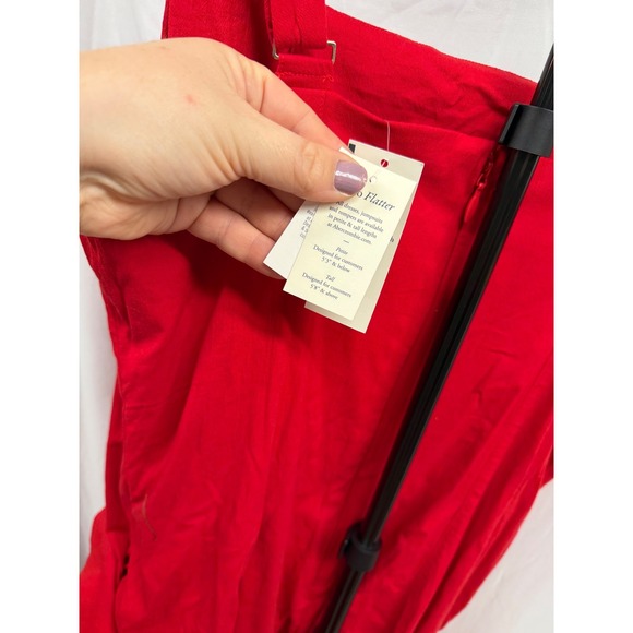 A&F NEW Women's The Mila Viral Fit and Flare Square Neck Midi Dress in Red XL - Picture 12 of 12